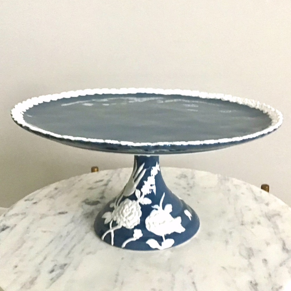 RARE Anthropologie Turkuaz Kitchen Posy Cake Stand Handpainted Glazed NIB NWT - Picture 11 of 14